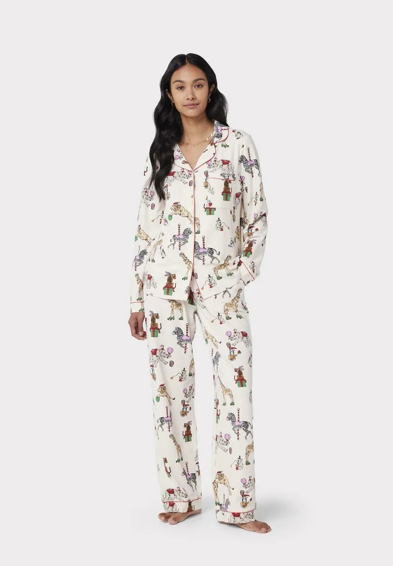 Christmas Printed Long-sleeved Trousers Autumn Ladies Home Leisure Suit - globaltradeleader