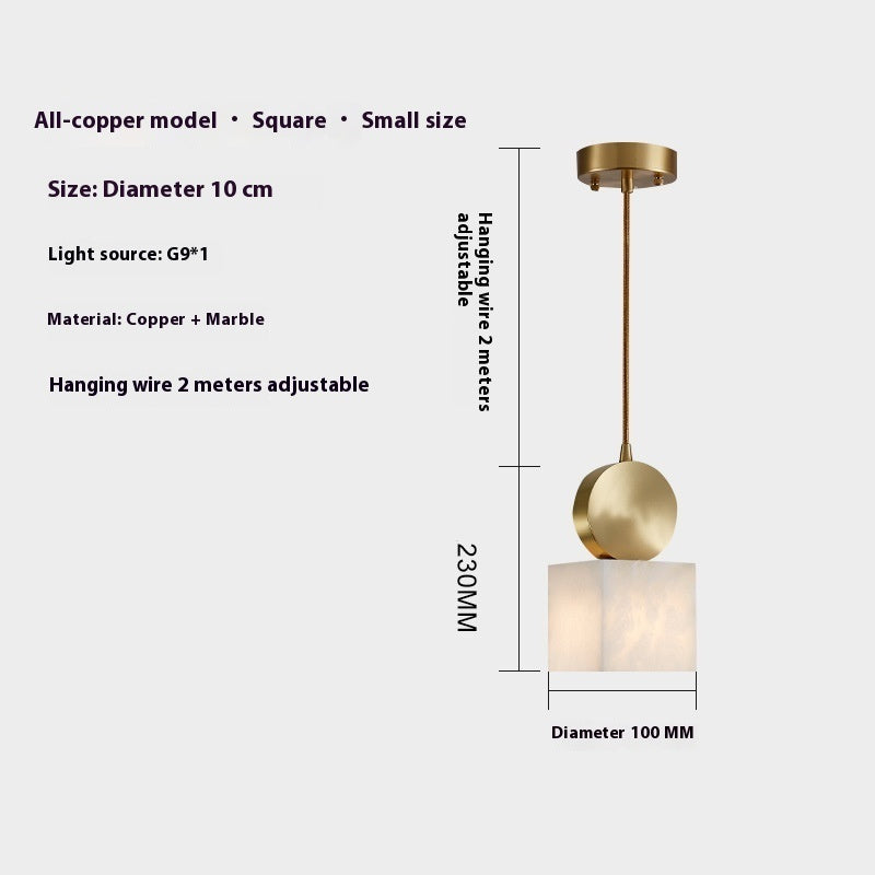 Simple Bedside Chandelier Bedroom Dining Room Marble Chandelier - globaltradeleader