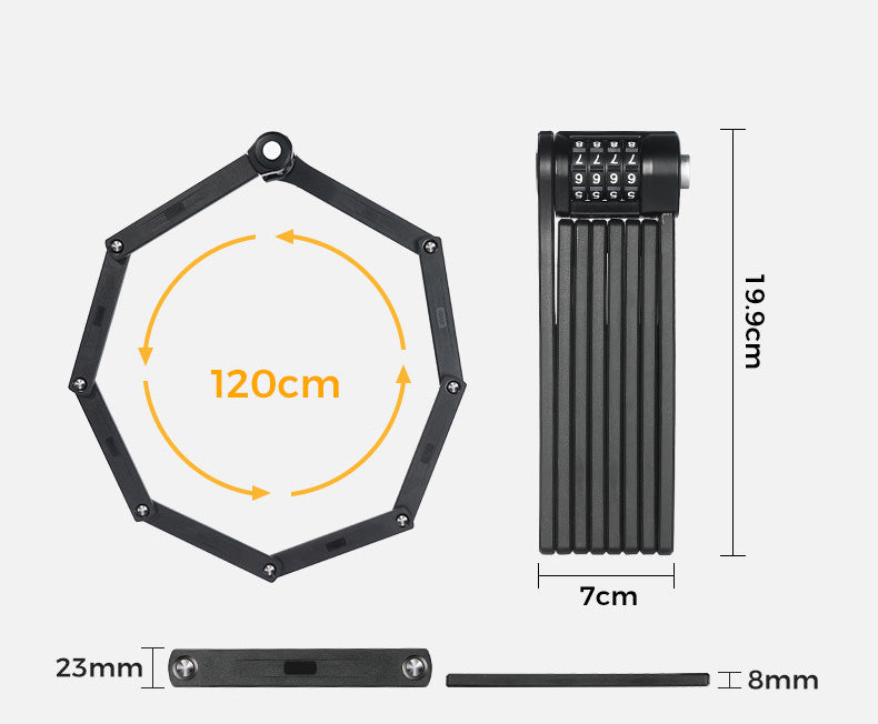 Bicycle Password Folding Anti-theft Bicycle Chain Lock Riding Equipment