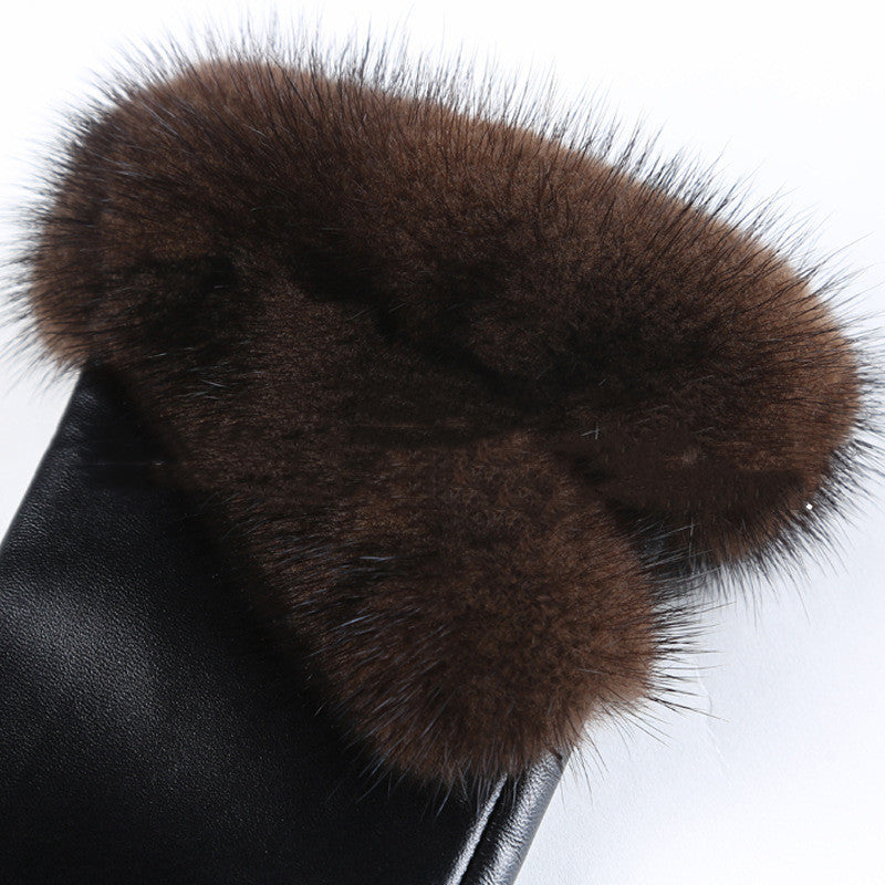 Women's Touch Screen Sheepskin Gloves In Winter - globaltradeleader