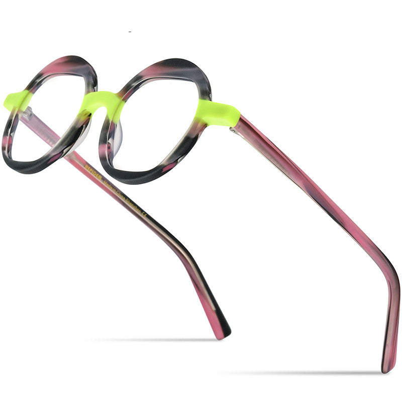 Color Blocking Plate Eyeglass Frame