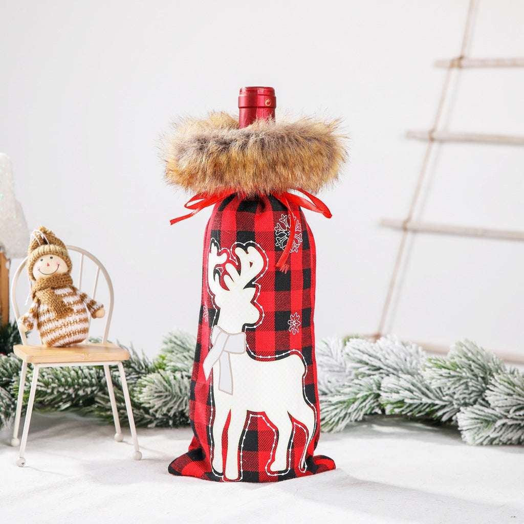 Christmas Wine Bottle Dust Cover Bag Table Decoration Home Decoration