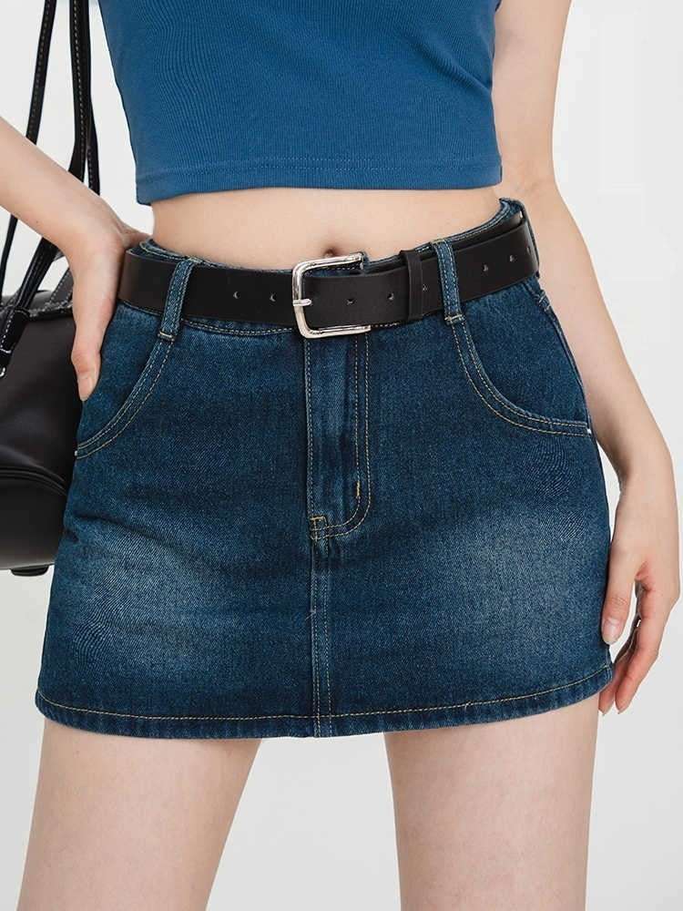 Retro A- Line Denim Short Skirt - globaltradeleader