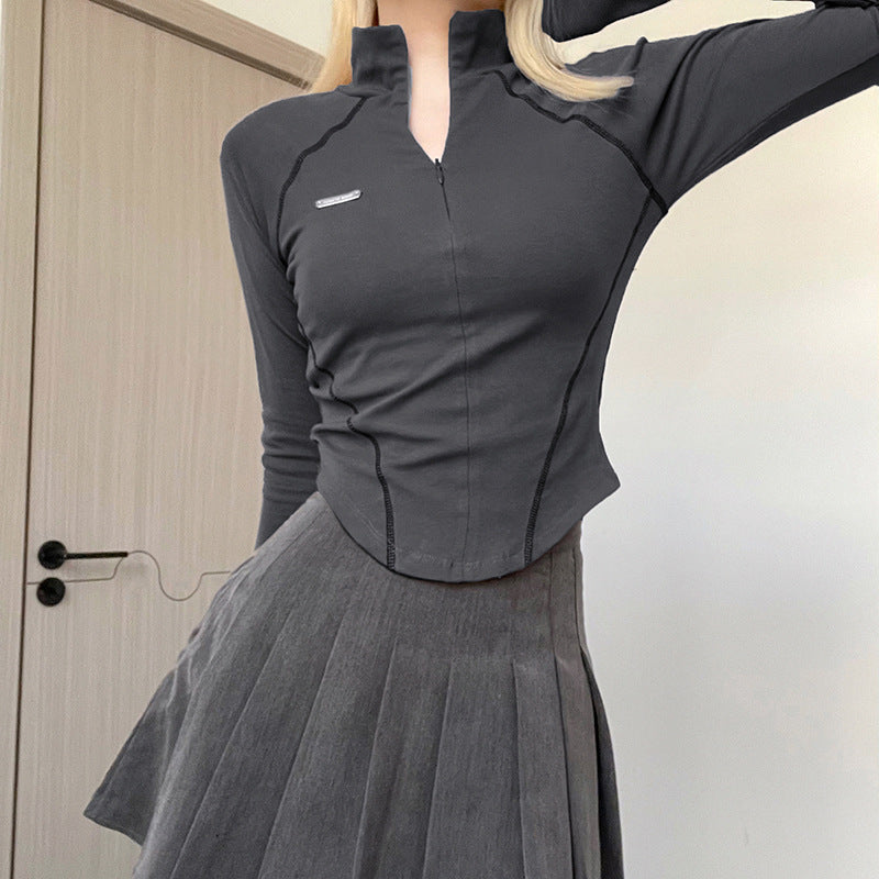 Vintage Invisible Zipper Fitted T Shirt - globaltradeleader