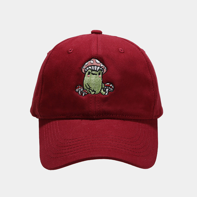 Cute Cartoon Frog Mushroom Embroidered Baseball Cap - globaltradeleader
