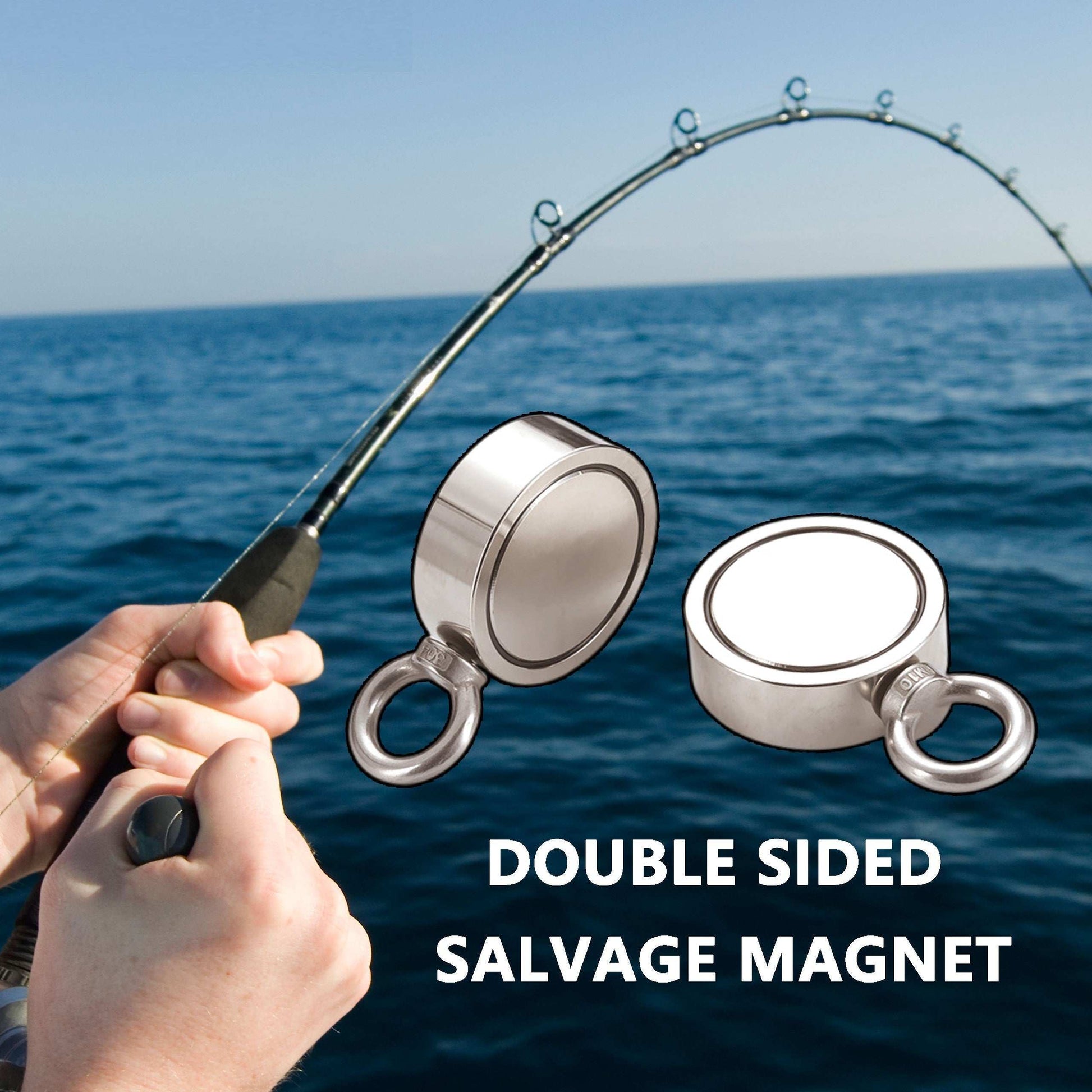Double Side Fishing Magnet High Intensity Magnetic Fishing Magnet High Intensity Magnetic Stone Round Magnet - globaltradeleader