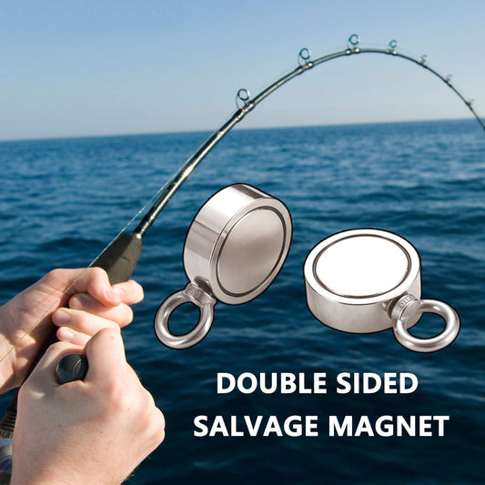 Double Side Fishing Magnet High Intensity Magnetic Fishing Magnet High Intensity Magnetic Stone Round Magnet - globaltradeleader