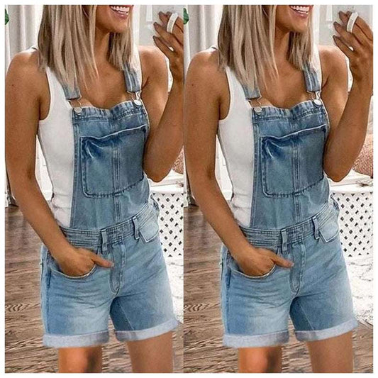 Women's Denim Bibs Fashion Washing - globaltradeleader