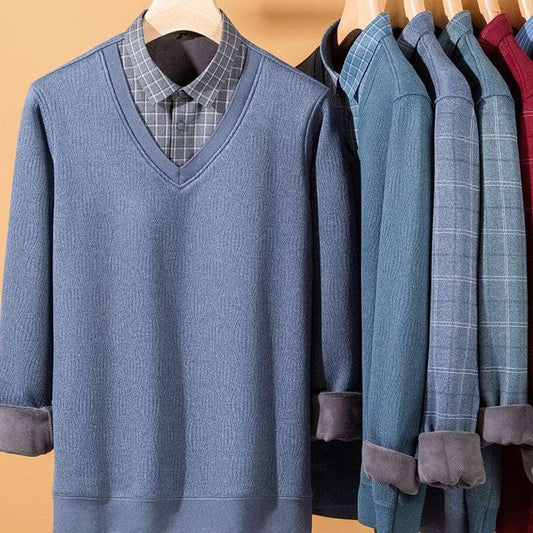 Winter Fleece False-two-piece Warm Shirt