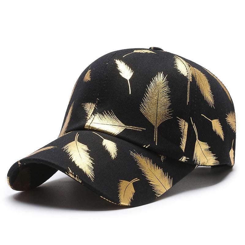Bronzing Feather Peaked Cap Men's Outdoor Sports Sun-proof Hat Baseball Cap - globaltradeleader