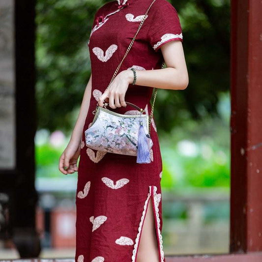 Retro Women's Bag Handmade Kisslock Bag Cheongsam
