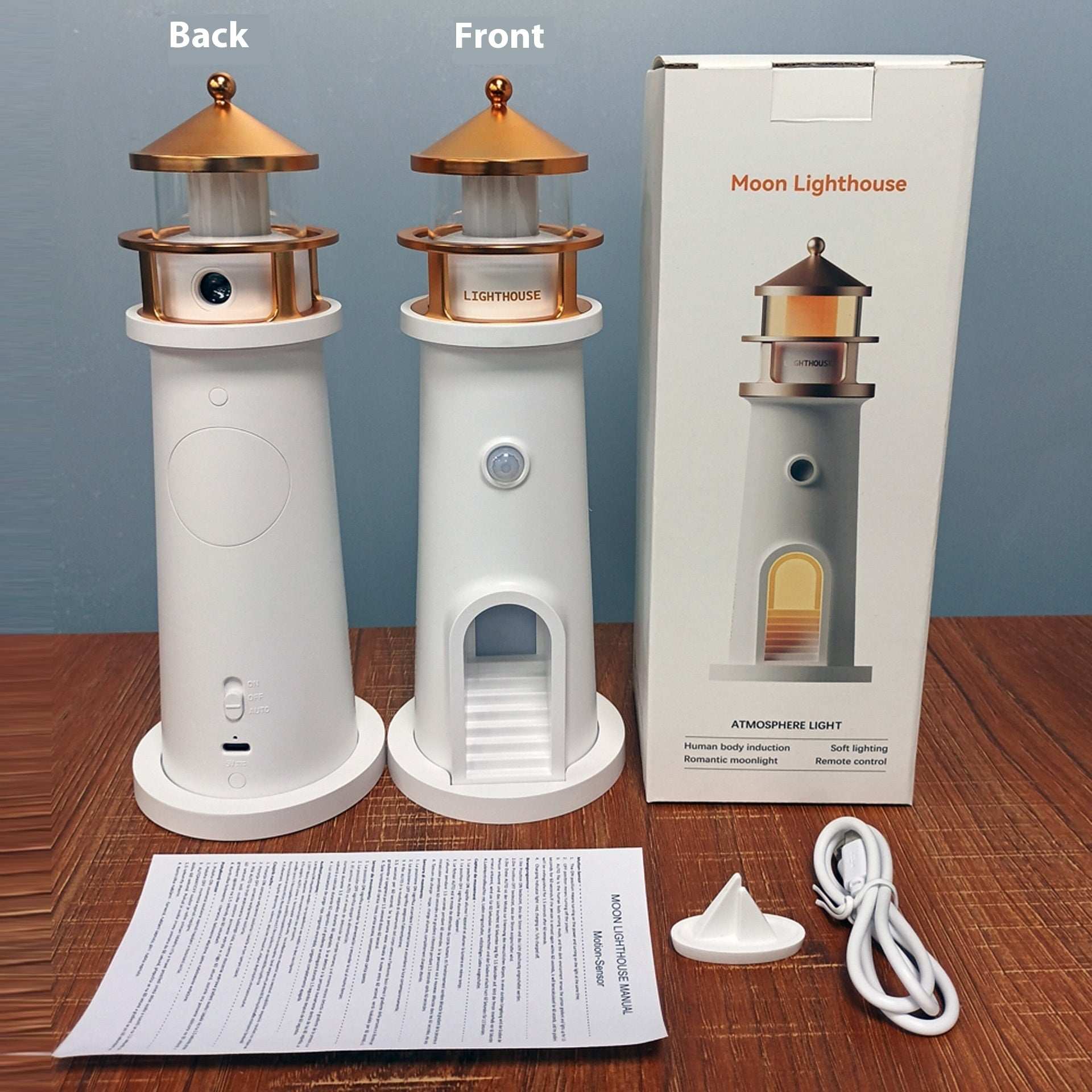 Human Body Induction Atmosphere Moonlight Lighthouse Table Lamp - globaltradeleader