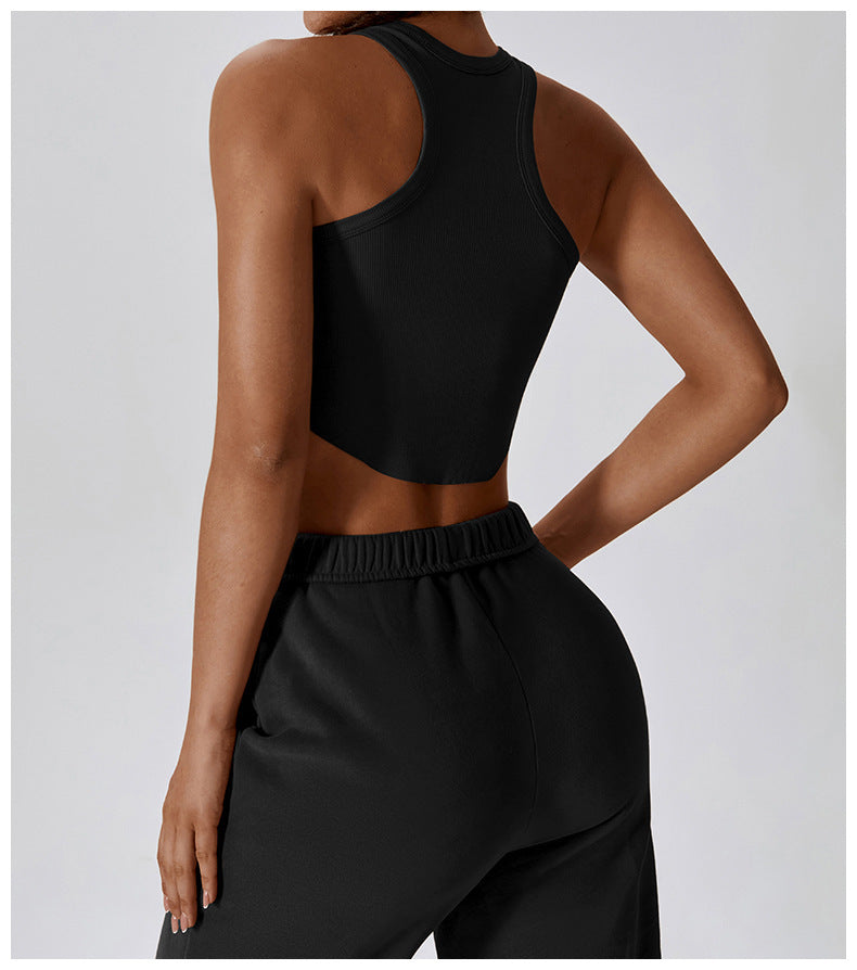 Tight Back Yoga Clothes Breathable Sports I-shaped T-shirt Inner Match Sleeveless - globaltradeleader