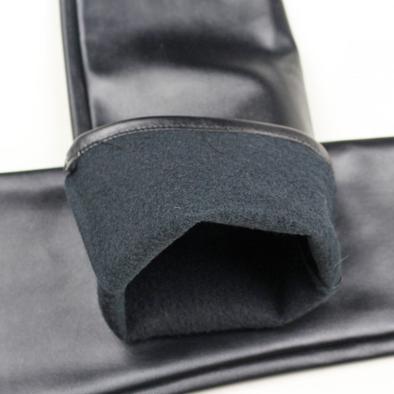 Lengthened Touch Screen Autumn And Winter Leather Liuding Warm PU Gloves - globaltradeleader