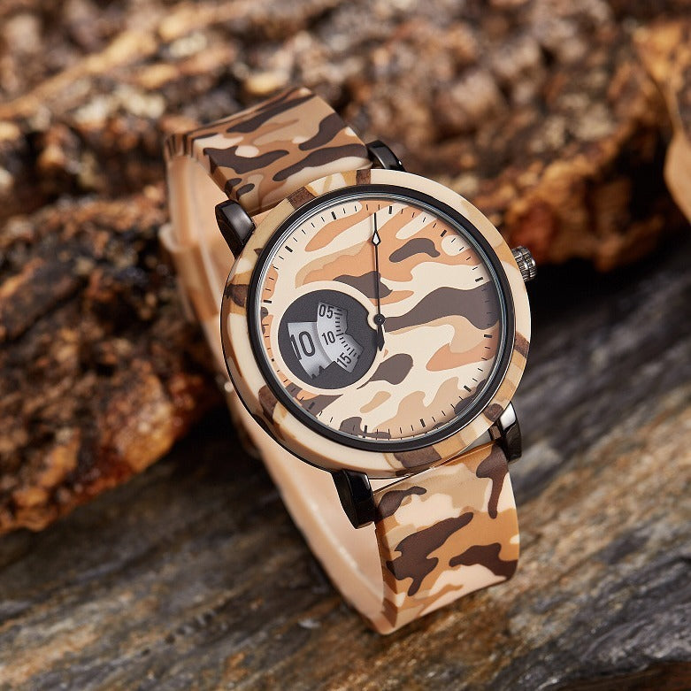 Camouflage Watch Student Sports Double Display Fashion Silicone Strap - globaltradeleader