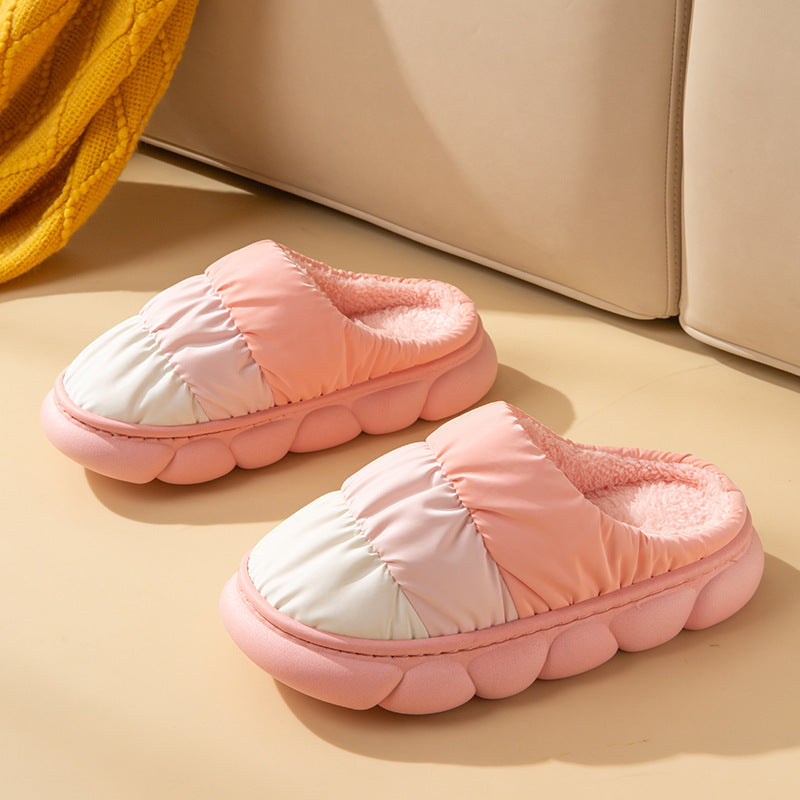 Gradient Slippers Plush Winter Shoes Women House Bedroom Slippers - globaltradeleader