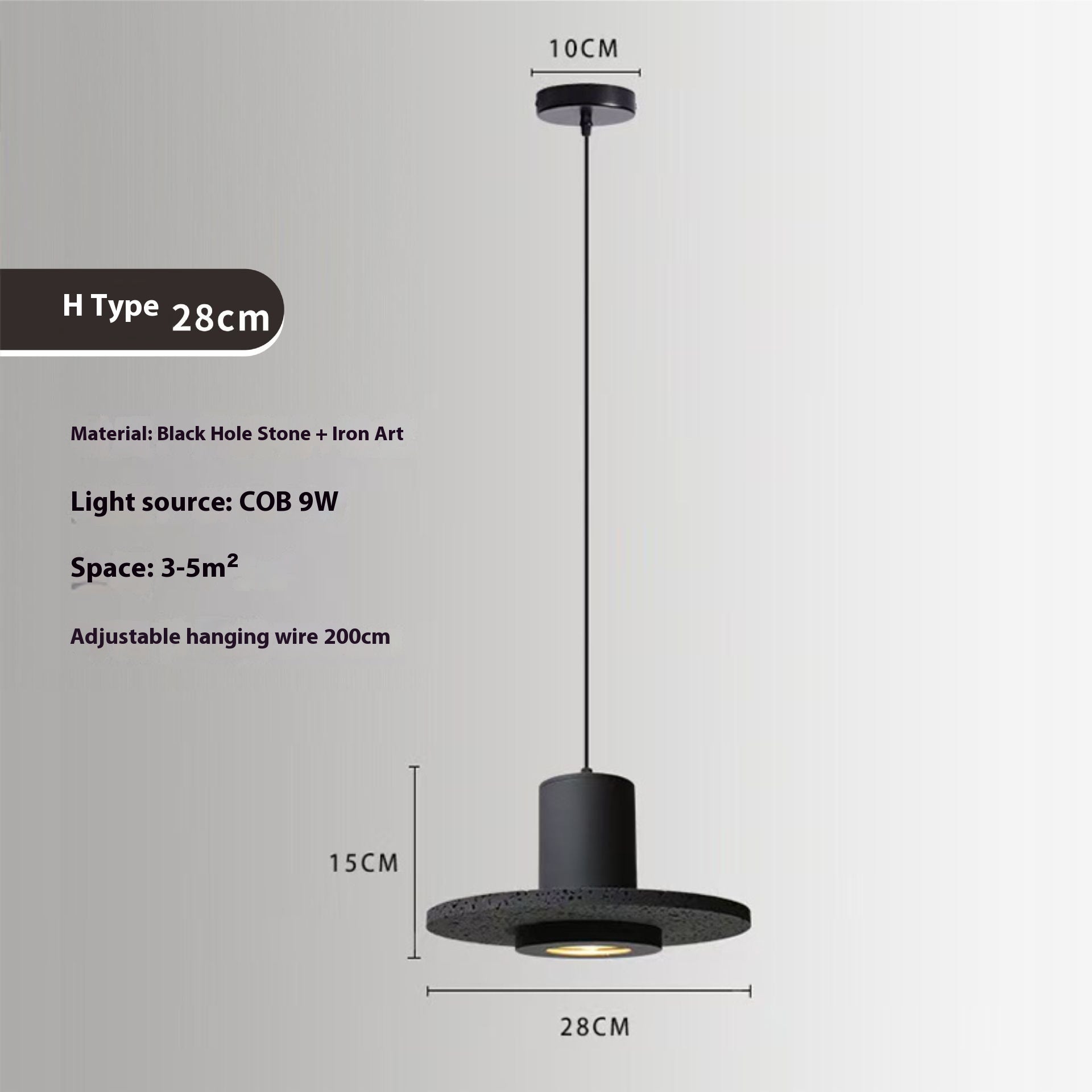 Black Cave Stone Restaurant Aisle Bedside Creative Terrazzo Chandelier - globaltradeleader