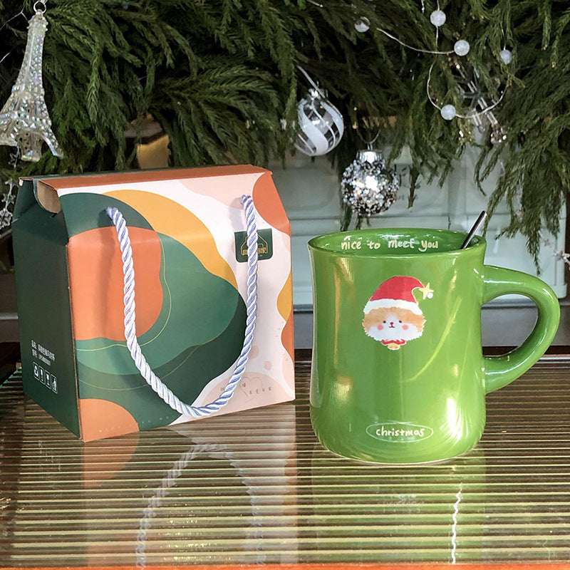 Christmas Cute Pet Ceramic Cup Hand Gift Good-looking Mug Gift Box Water Cup Holiday Activity Gift - globaltradeleader