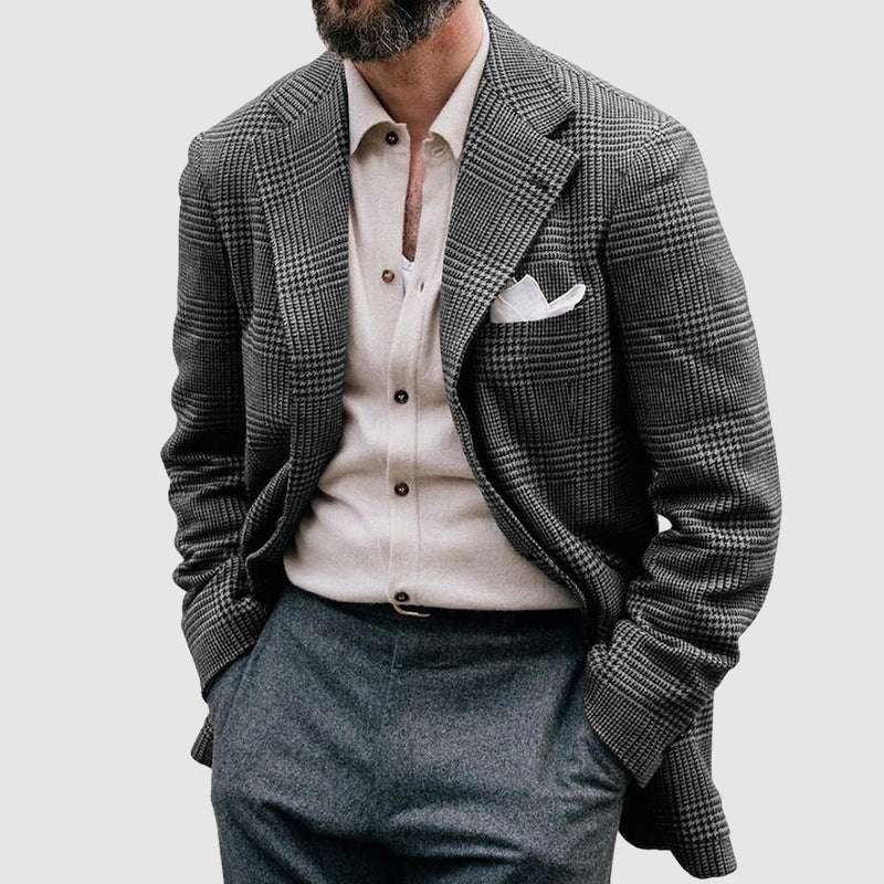 Men's Loose Solid Color Double Button Suit Jacket - globaltradeleader