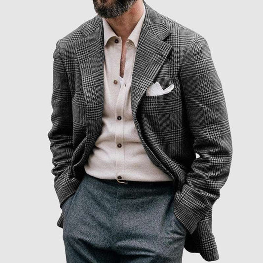 Men's Loose Solid Color Double Button Suit Jacket - globaltradeleader