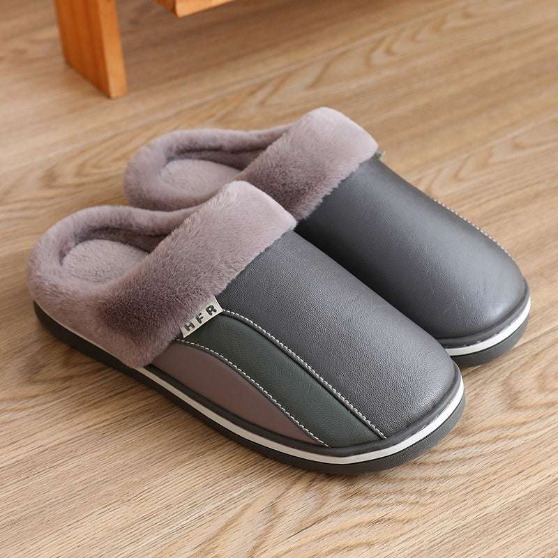 Waterproof Slippers Plush Winter Shoes Home Non-slip Bedroom Slippers Women - globaltradeleader
