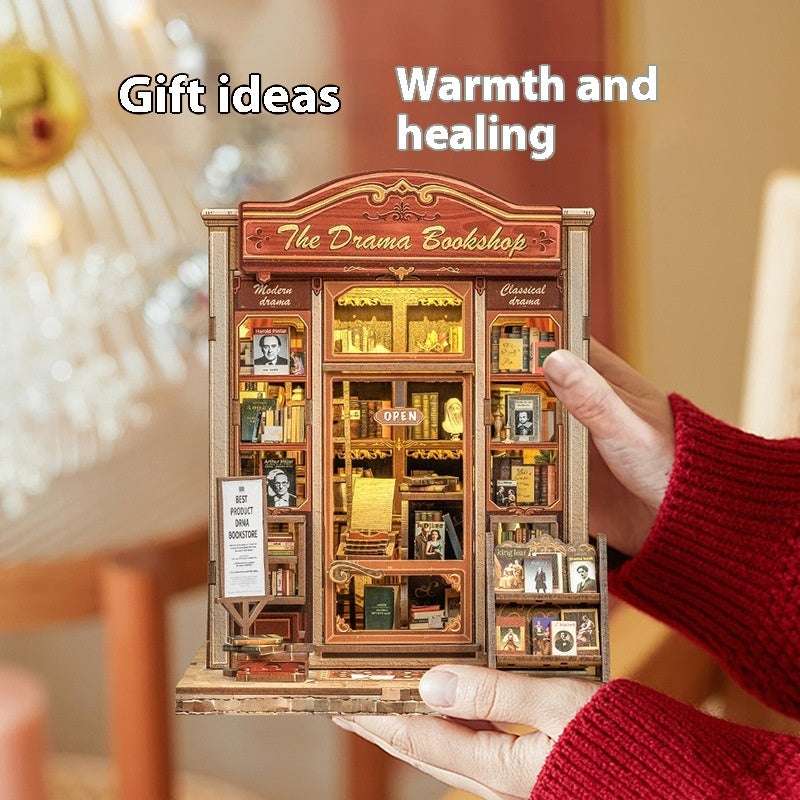 Drama Bookstore Creative Diy Wooden 3d Stereo Hand-assembled Book Stand