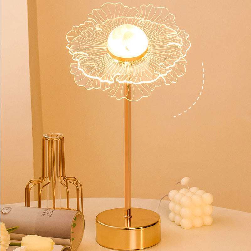 Flowers Decorated Table Lamp Bedroom Ins Warm