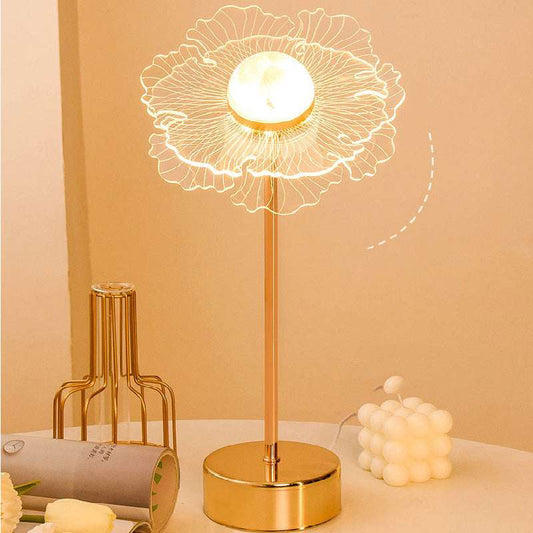 Flowers Decorated Table Lamp Bedroom Ins Warm
