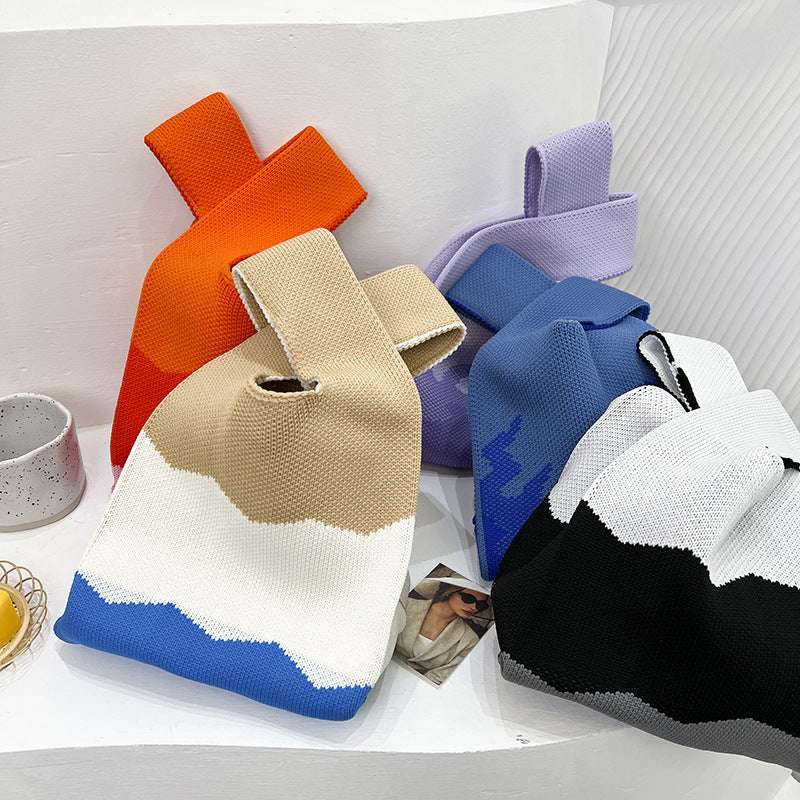 Knitted Colorful Knit Bucket Bag Handle