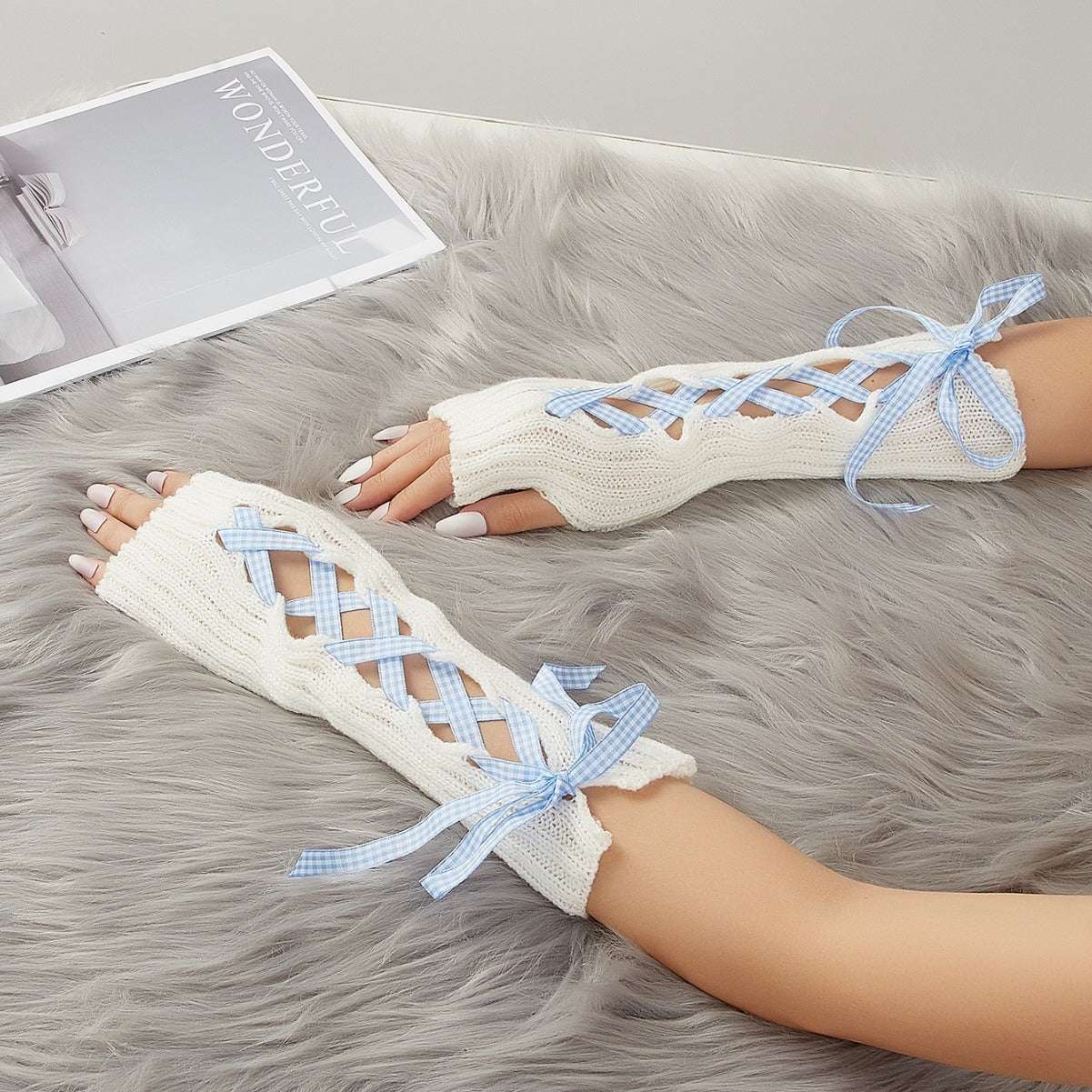 Winter With Strap Warm Gloves For Women