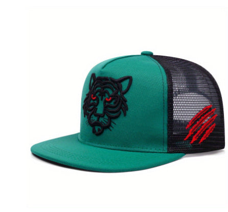Men's Fashion Tall Crown Tiger Head Embroidered Baseball Hat - globaltradeleader