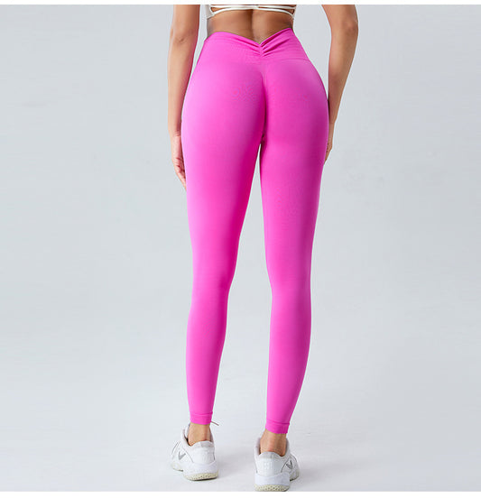 Outdoor Running Fitness Pants Women's Peach Hip Raise Seamless Sports Tights - globaltradeleader