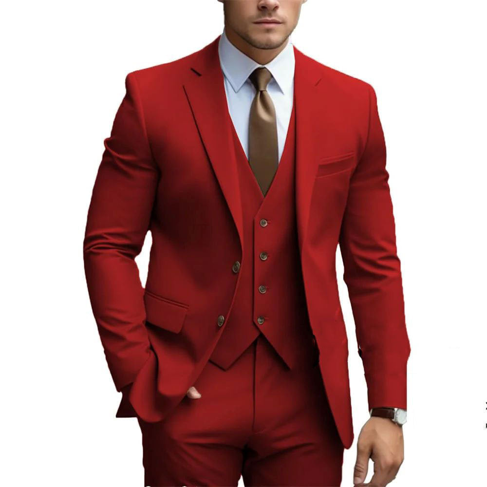 Business Casual Men's Three-piece Suit For Bridegroom Men's Wedding - globaltradeleader