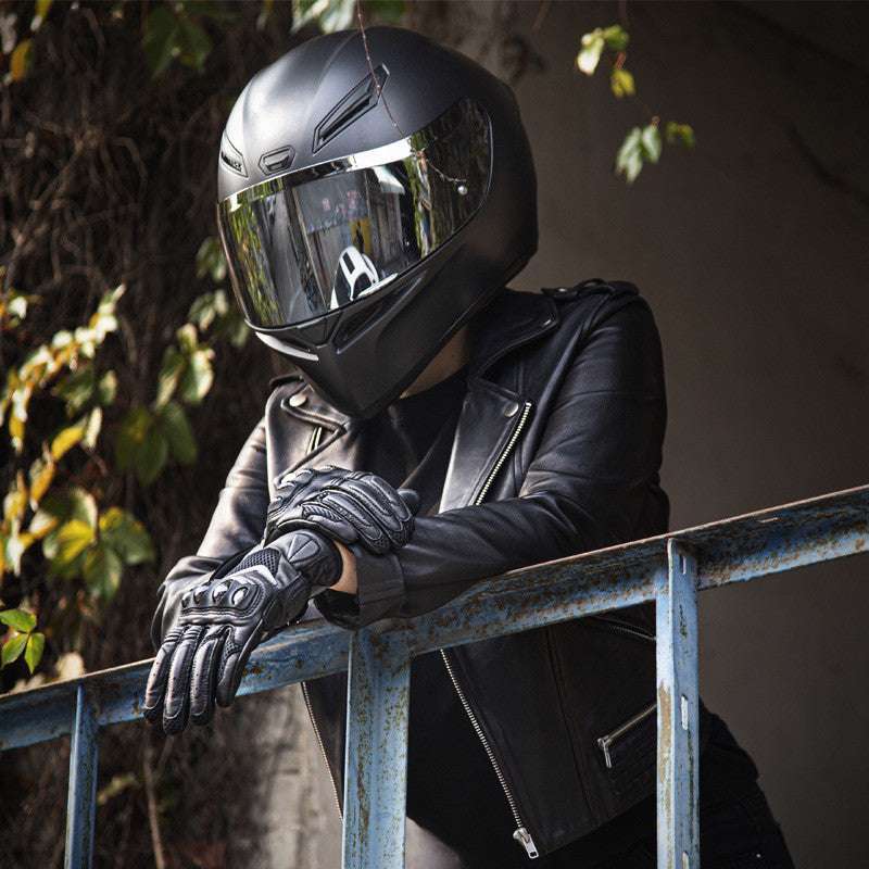 Cycling Carbon Fiber Protective Goatskin Gloves