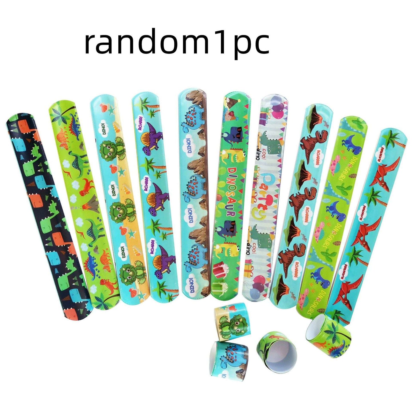 Children's Birthday Cartoon Dinosaur Party Slap Ring Wrist Band