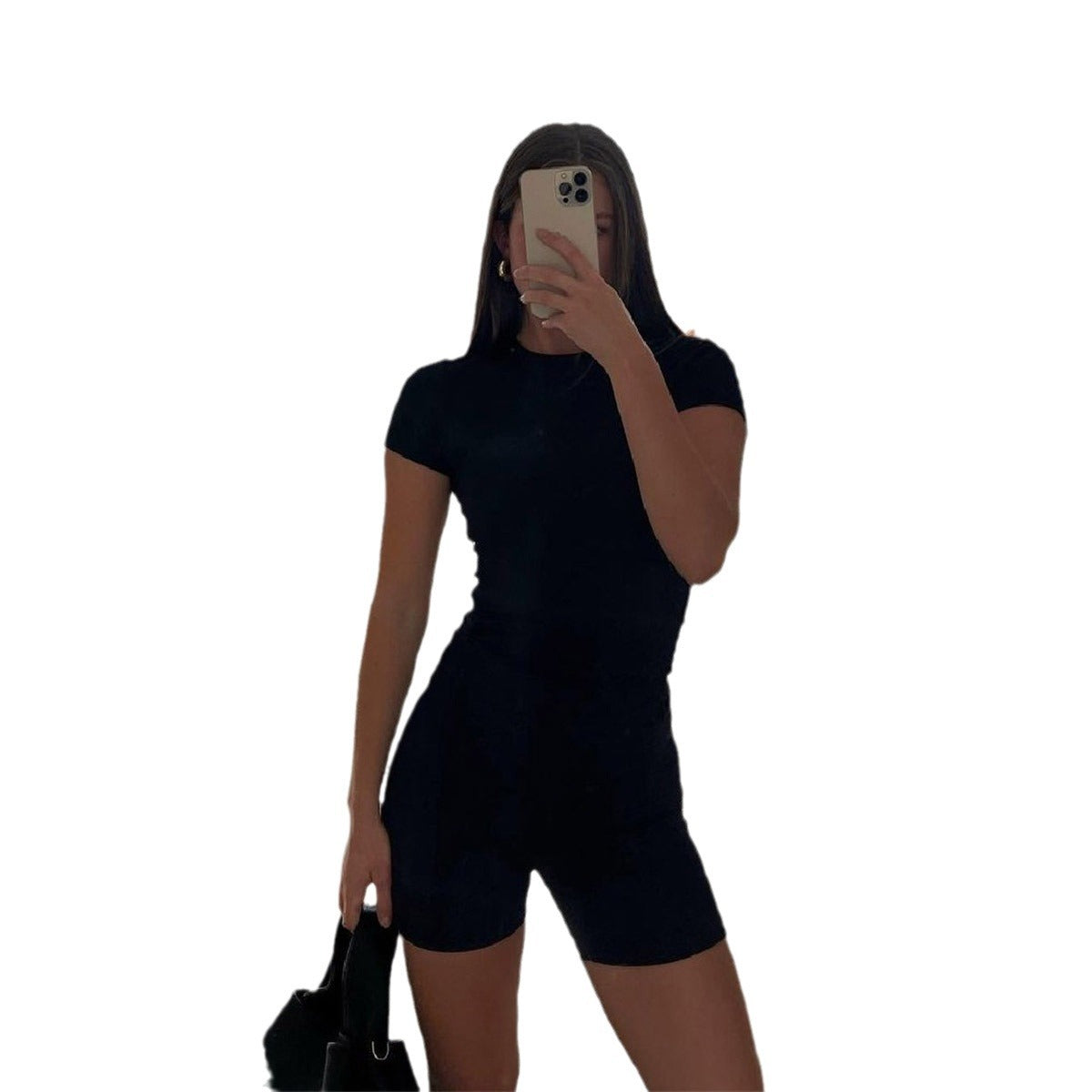 Basic Style Round Neck Short Sleeve Women's Tight Sexy - globaltradeleader