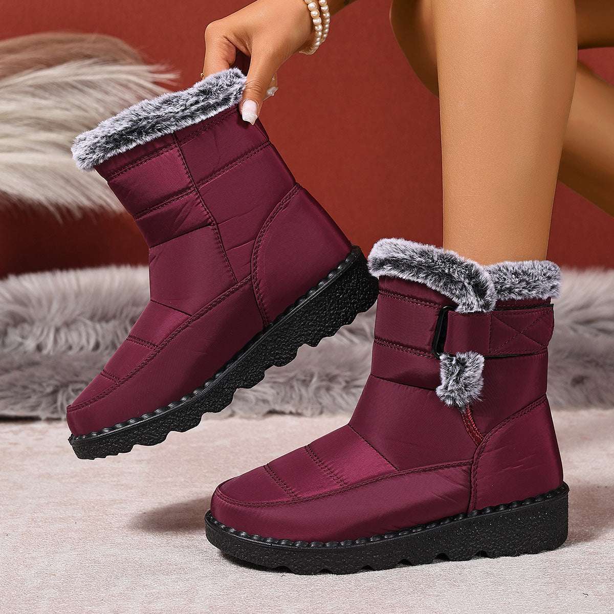 Women's Snow Boots Plus Size Wear-resistant Comfortable Warm Boots - globaltradeleader