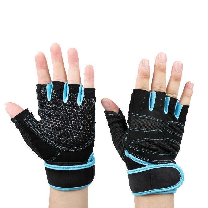 Outdoor Weightlifting Mountaineering Basketball Sports Half Finger Sports Dumbbell Training Lengthened Fitness Gloves - globaltradeleader