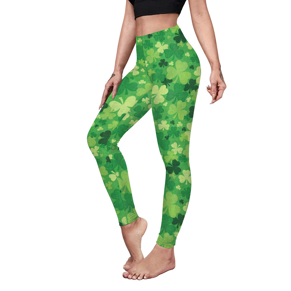Saint Patrick's Day Costume Digital Printed With Hip Lifting Fitness Pants - globaltradeleader