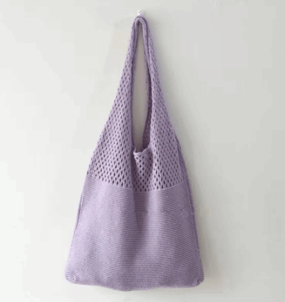 Simple Vintage Cutout Knit Tote Bag