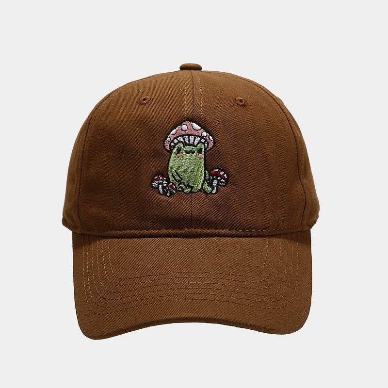 Cute Cartoon Frog Mushroom Embroidered Baseball Cap - globaltradeleader