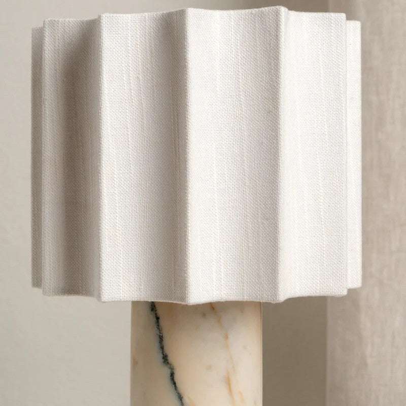 Modern Minimalist Marble Creative Pleated Cloth Cover Decorative Table Lamp - globaltradeleader