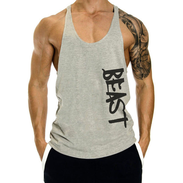 Muscle Gym Loose Leisure Sports Vest Men's I-shaped Breathable Sleeveless T-shirt - globaltradeleader