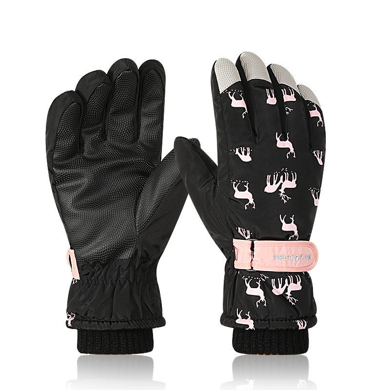 Cycling Three-layer Velvet-filled Cotton-filled Warm Gloves