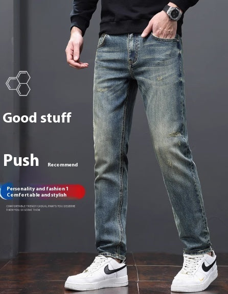 Slim Straight Elastic Business Light Luxury Casual Men's - globaltradeleader