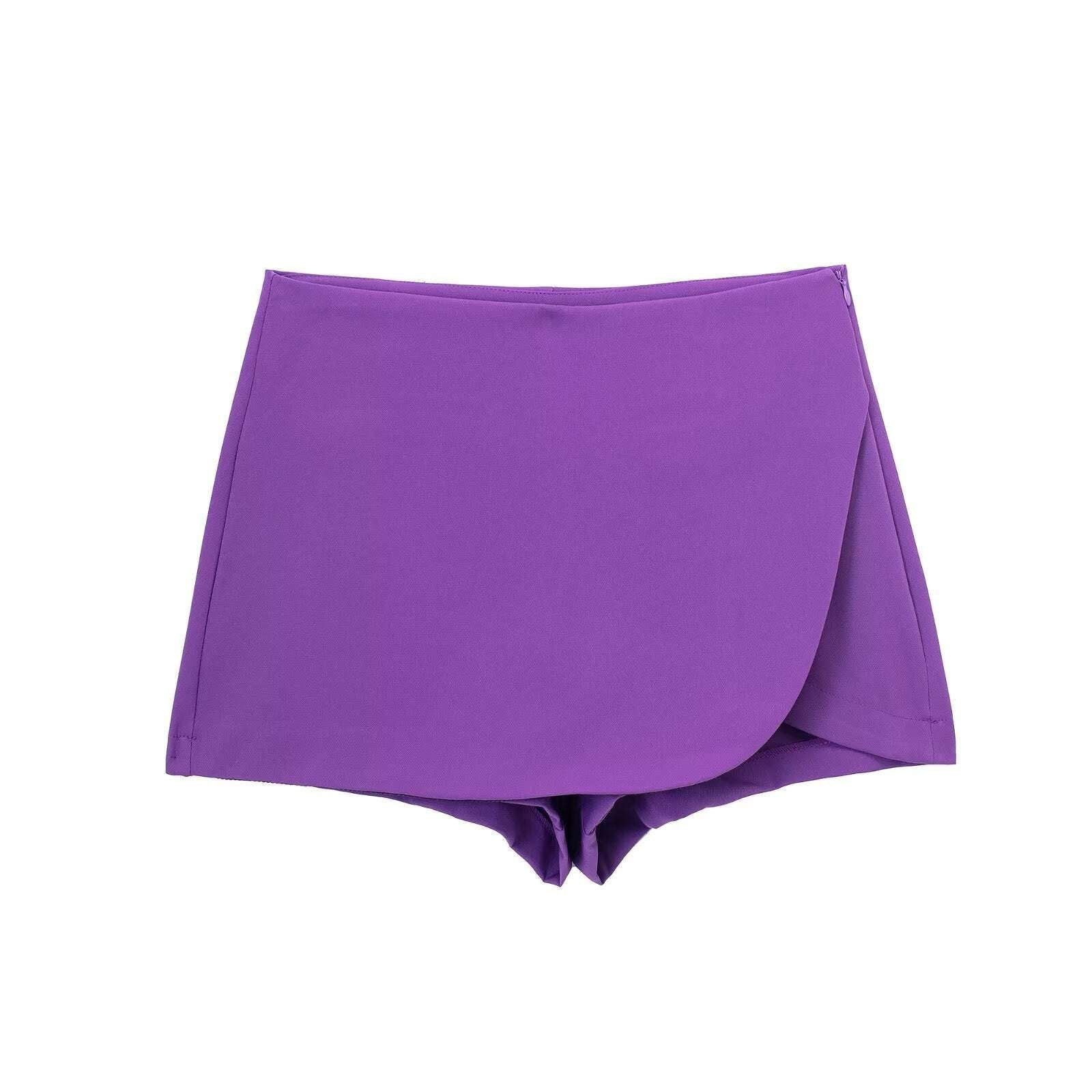 Women's High Waist Asymmetric Short Pantskirt - globaltradeleader