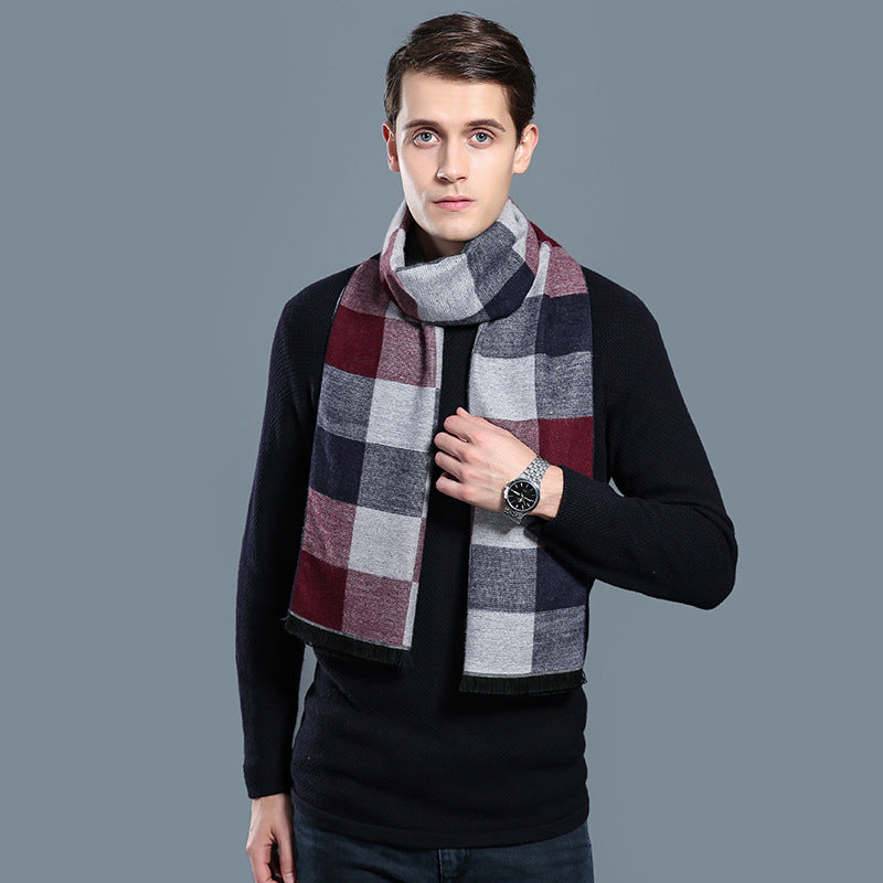 Simple Plaid Warm Keeping Artificial Cashmere Scarf - globaltradeleader