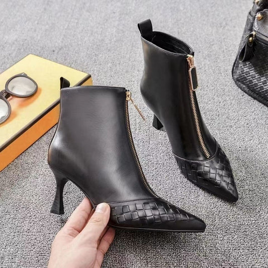 Pointed Toe Stiletto Heel Ankle Boots For Women - globaltradeleader