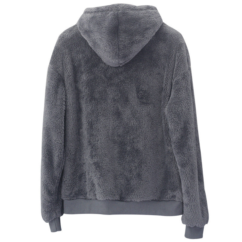 Double-sided Velvet Hooded Sweater Men's Plush Sweatshirt With Pockets - globaltradeleader