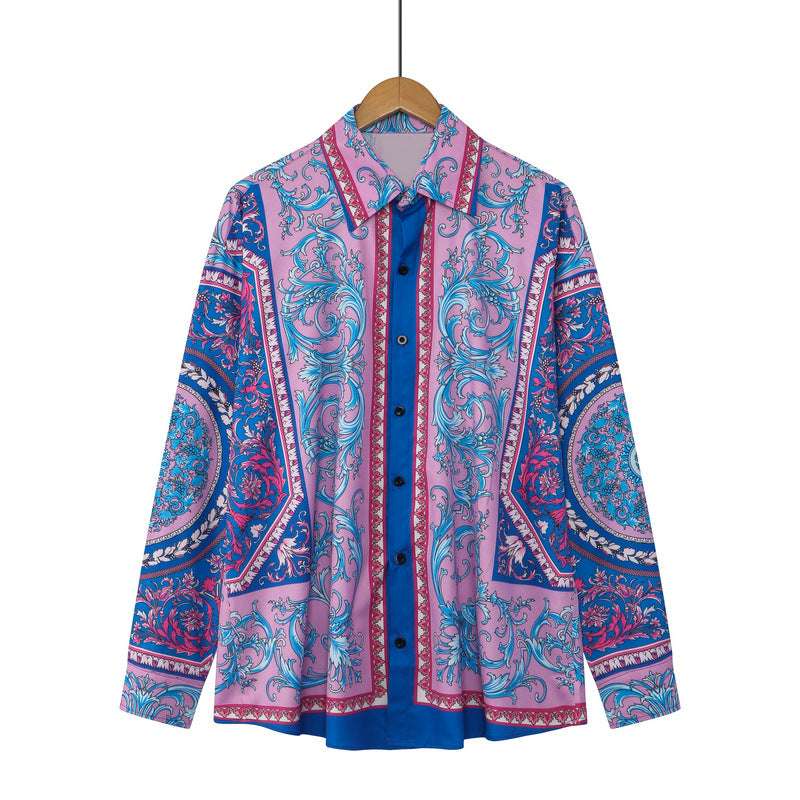 Men's Casual Loose Vintage Bohemian Long-sleeved Shirt